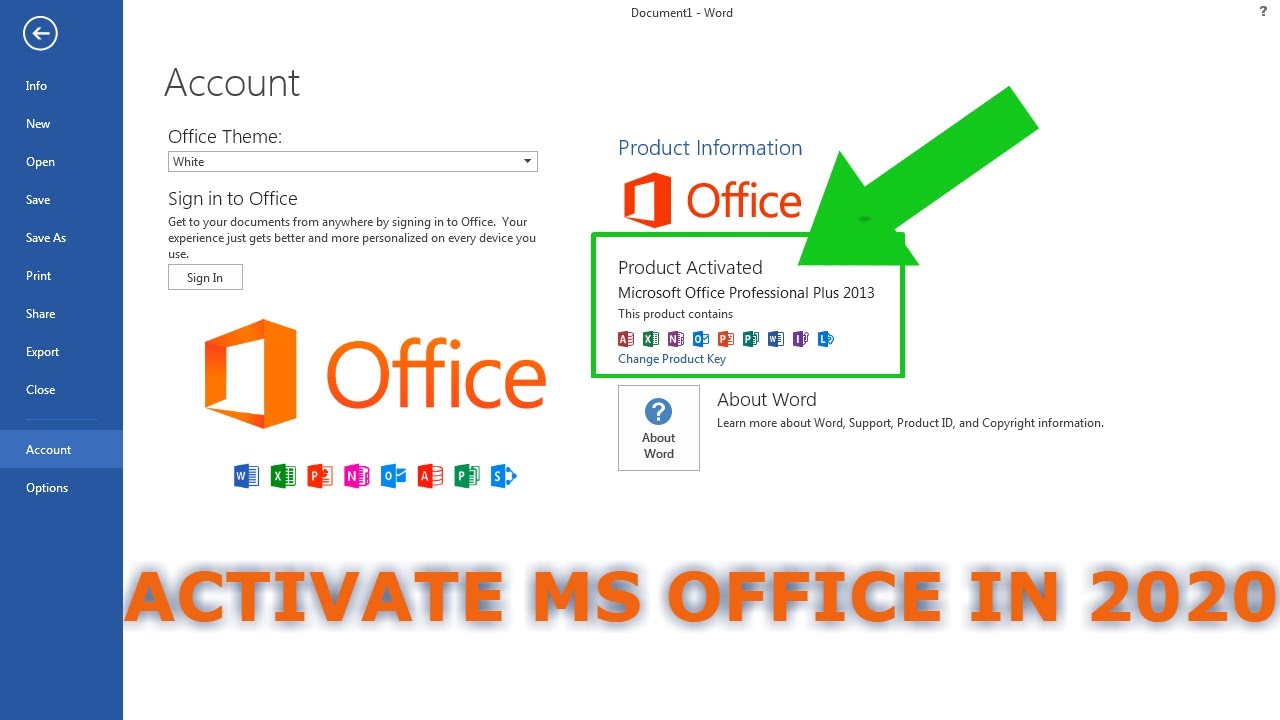 office 2013 activation id